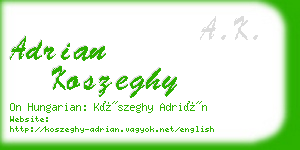 adrian koszeghy business card